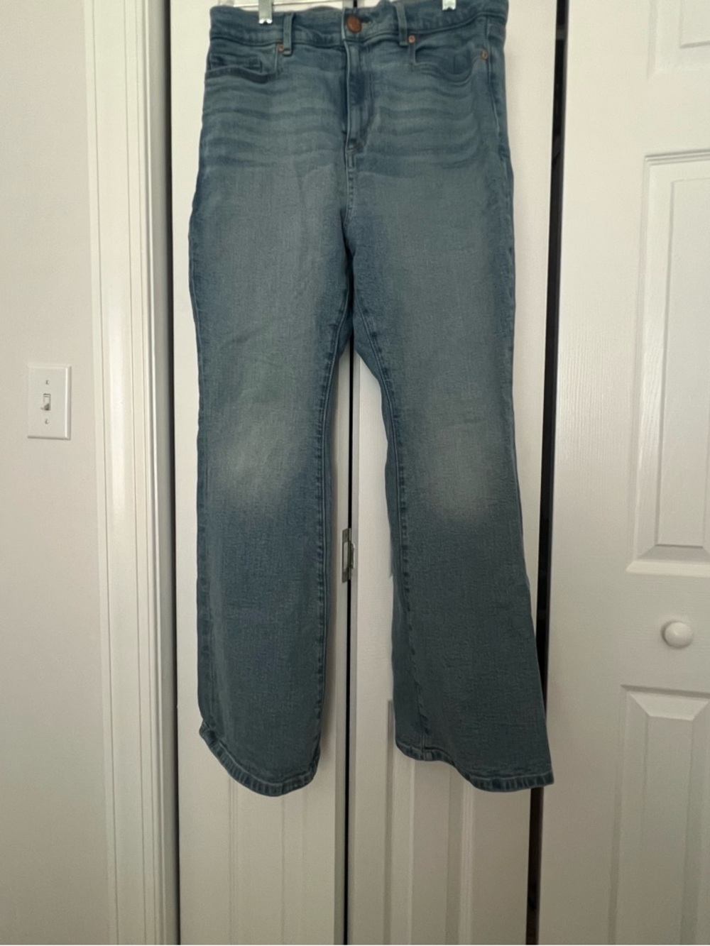LOFT Light Blue High-Rise Straight Jeans